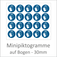 "M009 Handschutz tragen" 30 mm Durchmesser á 10 Stück